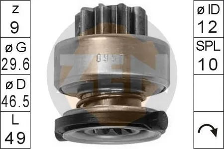 ERA ZN0997 Бендикс стартера BMW E39E60