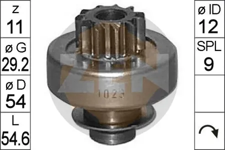 ERA ZN1023 Бендикс стартера Citroen Peugeot Diesel