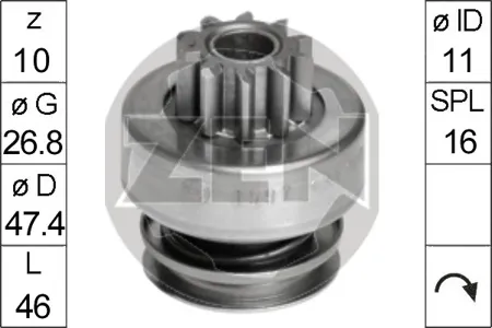 ERA ZN1597 Бендикс Ford Focus C-Max Fiesta Fusion KaPuma, Volvo C30S40V50 1.251.31.41.6 95->