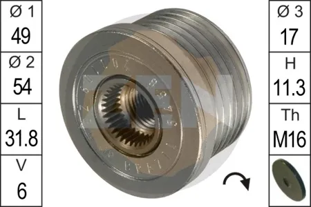 ERA ZN5458 Шкив генератора BMW E87E90 1.6-2.0