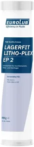 EUROLUB 714400 Смазка литиевая высокотемпературная EUROLUB LAGERFIT Grease LITHO-PLEX EP-2 400г картридж (синяя)