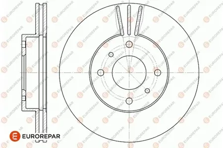 EUROREPAR 1667858280 Диск тормозной Nissan Almera (N16E) 00>06 Primera (P11E) 96>02 передний вент.