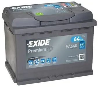 EXIDE EA640 Аккумулятор premeium 12V 64Ah 640A 242х175х190 полярность ETN0 клемы EN крепление B13