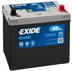 EXIDE EB604 Аккумулятор Excell 12V 60Ah 390A 230х172х220 полярность ETN0 клемы EN крепление B0