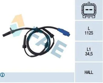 FAE 78034 Датчик ABS Citroen