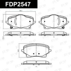 FAP FDP2547 Колодки торм.передние 148.2x 68.3x17.3 Geely Monjaro