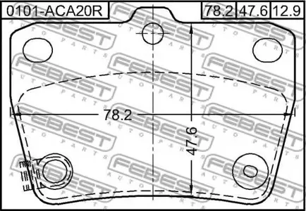 FEBEST 0101ACA20R Колодки торм.задние (с противоскрипной пластиной)