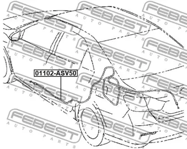 FEBEST 01102ASV50 Тросик привода замка открывания багажника