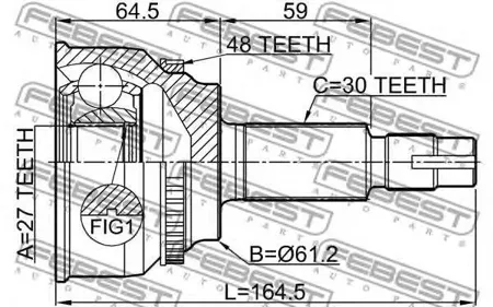 FEBEST 0110AVV50A48 Шрус наружный