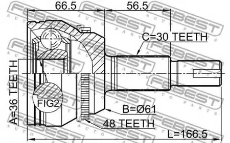 FEBEST 0110GSX30A48 Шрус наружный