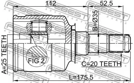 FEBEST 0111ST215LH Шрус внутренний
