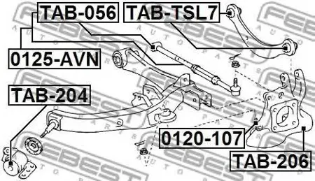 FEBEST 0120107 Опора шаровая задней цапфы Toyota Caldina azt24 , st246, zzt241 2002.09-2007.06