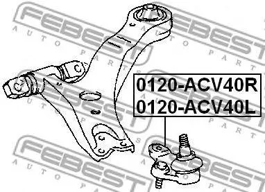 FEBEST 0120ACV40L Опора шаровая передняя левая