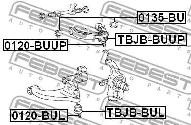 FEBEST 0120BUL Опора шаровая переднего нижнего рычага
