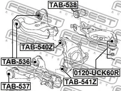 FEBEST 0120UCK60R Опора шаровая Toyota SEQUOIA UCK6#.UPK6#.USK 07- зад.