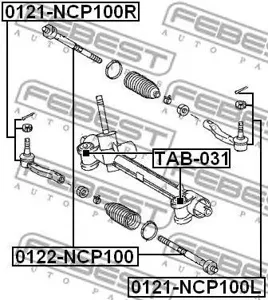 FEBEST 0121NCP100L Наконечник рулевой тяги