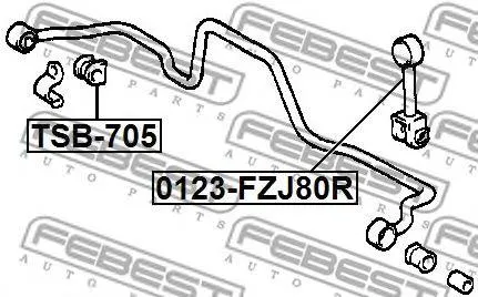 FEBEST 0123FZJ80R Стойка стабилизатора заднего
