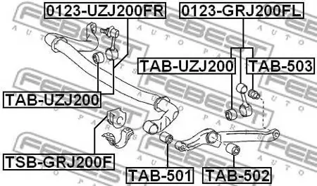 FEBEST 0123GRJ200FL Стойка стабилизатора передн. , левая