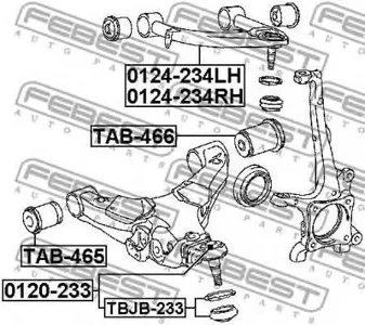 FEBEST 0124234LH Рычаг передний верхний левый