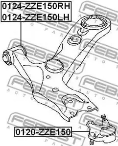 FEBEST 0124ZZE150LH Рычаг передний левый