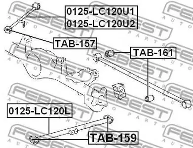 FEBEST 0125LC120U2 Рычаг подвески Lexus gx470 uzj120 02-09 Toyota 4- Runner grn21#kzn215uzn21# 02-09, fj cruiser gsj1