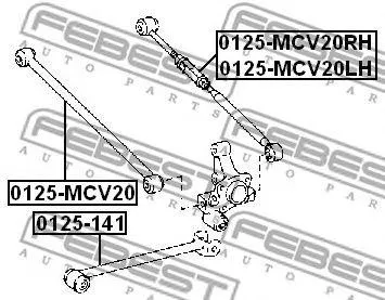 FEBEST 0125MCV20 Тяга задняя поперечная нерегулируемая ( Toyota Camry mcv20sxv20 1996-2001)