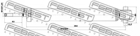 FEBEST 01650964R Амортизатор Toyota AURIS 07- зад.
