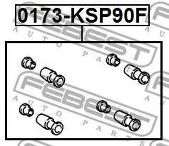 FEBEST 0173KSP90F Пыльник направляющей суппорта тормозного переднего комплект (на обе стороны)