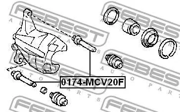 FEBEST 0174MCV20F Втулка направляющая суппорта тормозного Toyota Kluger 2000.11-2007.05