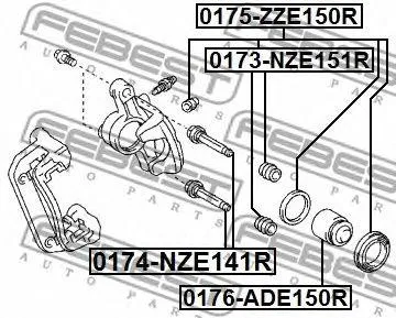 FEBEST 0174NZE141R Втулка направляющая суппорта тормозного заднего