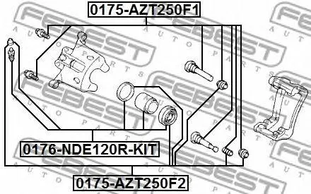 FEBEST 0175AZT250F2 Ремкомплект суппорта тормозного переднего