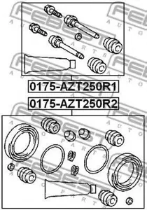 FEBEST 0175AZT250R1 Втулка направляющая суппорта тормозного заднего комплект (на одну сторону)