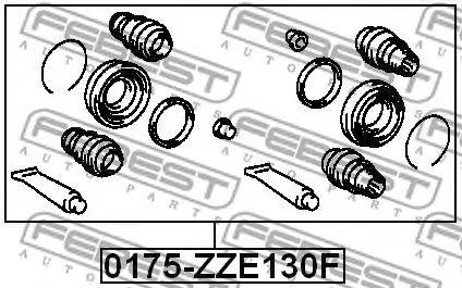 FEBEST 0175ZZE130F Ремкомплект переднего суппорта Toyota Corolla 02-08