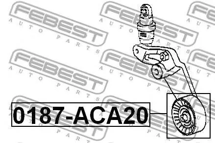 FEBEST 0187ACA20 Ролик натяжной Toyota Corolla ce120nze12#zze12# 2000-2008