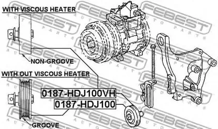 FEBEST 0187HDJ100HV Ролик ремня приводного Toyota Land Cruiser 100 98-07