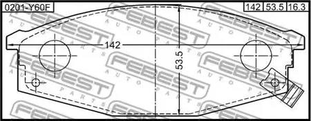 FEBEST 0201Y60F Колодки торм.передние