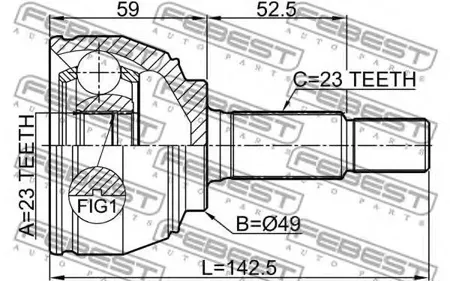 FEBEST 0210E11E Шрус наружный 23X49X23
