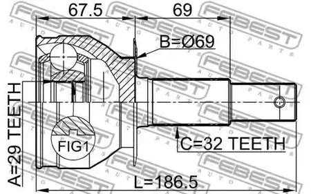FEBEST 0210R51R Шрус наружный задний