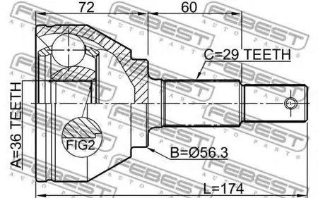 FEBEST 0210T31M9 Шрус наружный передний