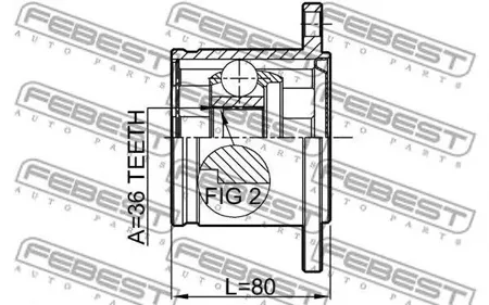 FEBEST 0211A60 Шрус внутренний Nissan ARMADA TA60 Infiniti QX56 (JA60) 2003- 0211-A60