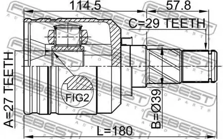 FEBEST 0211J31LH Шрус внутренний передний левый