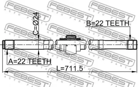 FEBEST 0212B10MTRH Вал приводной, передний правый