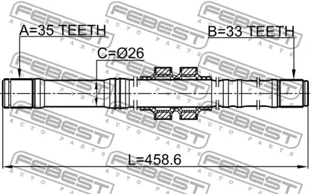 FEBEST 0212J10LH Приводной вал
