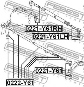 FEBEST 0221Y61LH Наконечник рулевой тяги