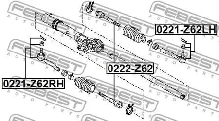 FEBEST 0221Z62LH Наконечник рулевой тяги , левый