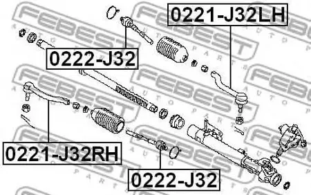 FEBEST 0222J32 Рулевая тяга ( Nissan Teana j32 2008-)