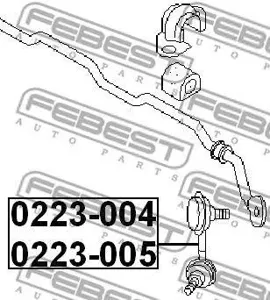 FEBEST 0223005 Стойка стабилизатора передн. , левая