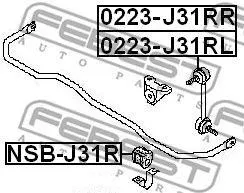 FEBEST 0223J31RL Стойка стабилизатора заднего левая