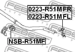 FEBEST 0223R51MFL Стойка стабилизатора передняя левая