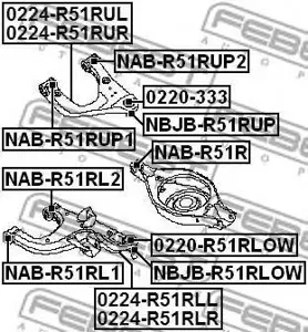 FEBEST 0224R51RLR Рычаг задний нижний правый